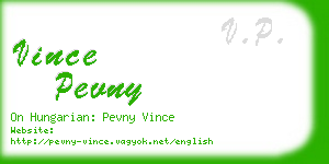 vince pevny business card